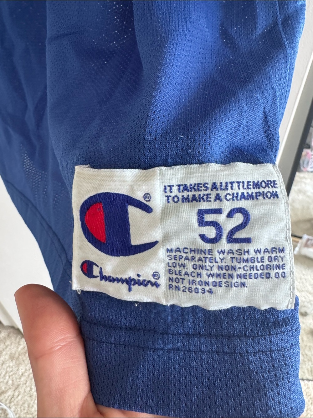 Champion Blue Basketball Jersey with Red Logo Accent - Picture 2 of 4